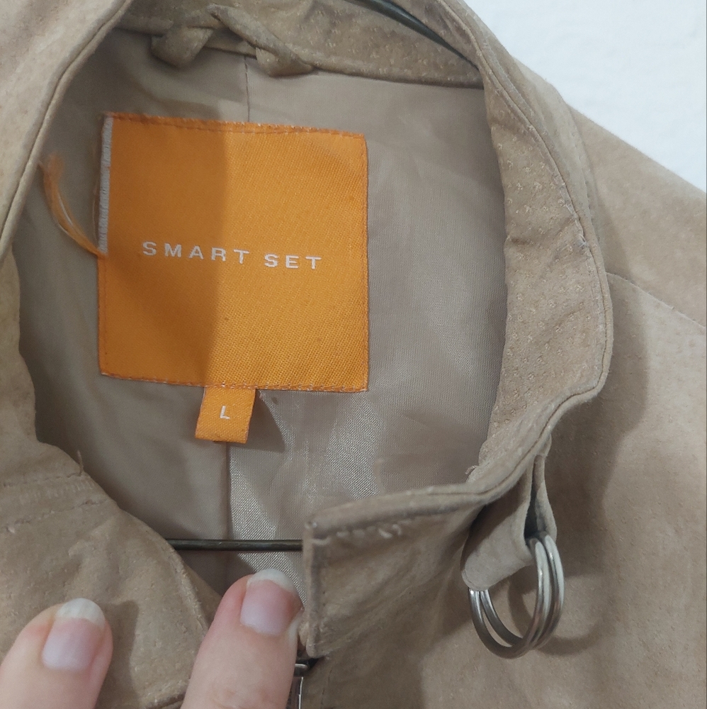 Women's Suede Jacket - Vintage Smart Set Large Camel Colour - Picture 3 of 7